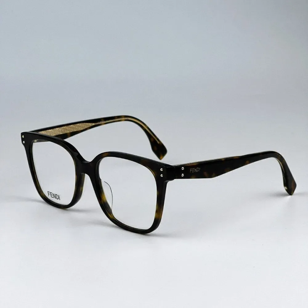 NEW Fendi FE50004I 052 Havana Square Women Eyeglasses FE 50004I